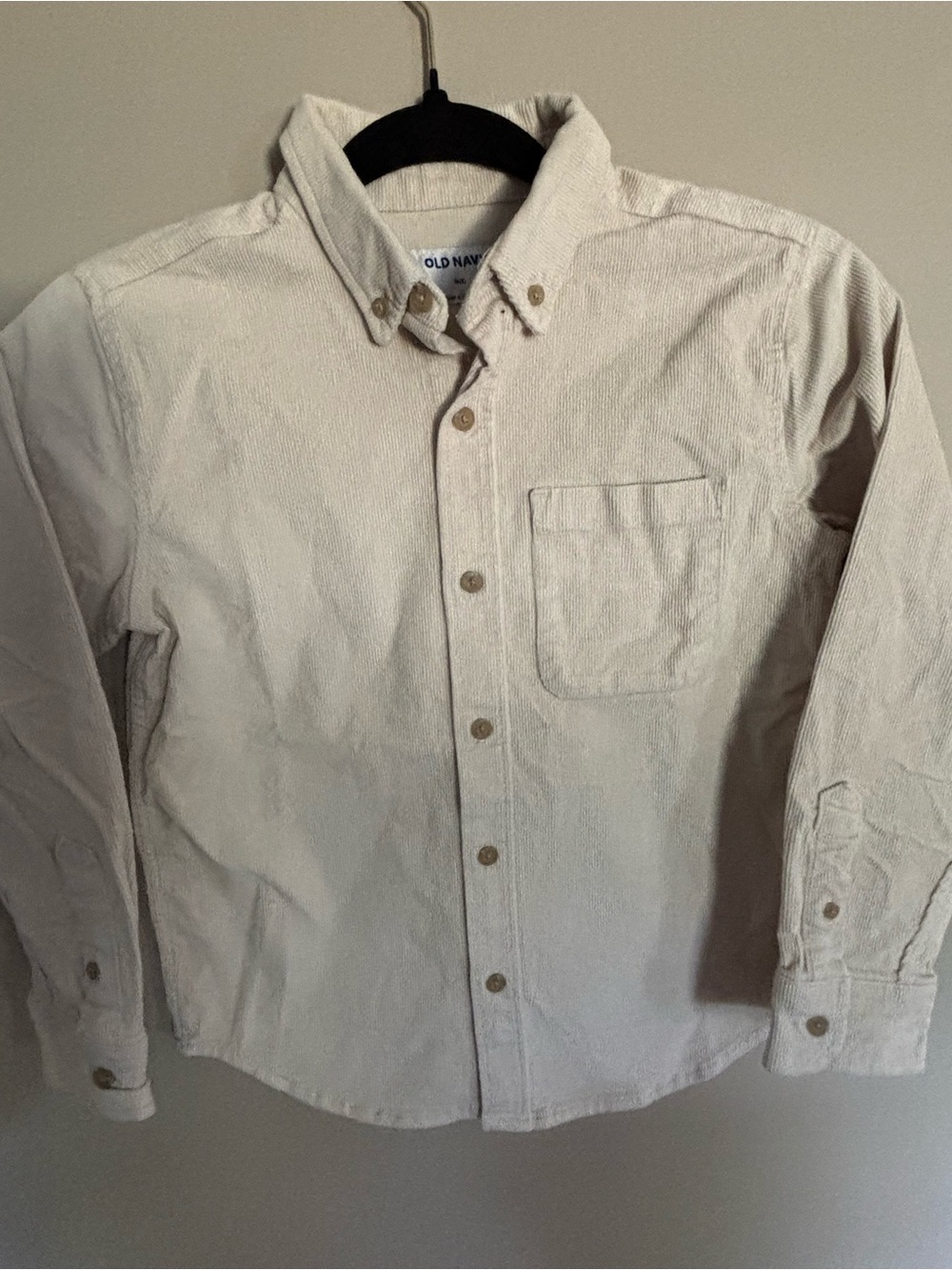 Old Navy Beige Button-Down Corduroy Shirt